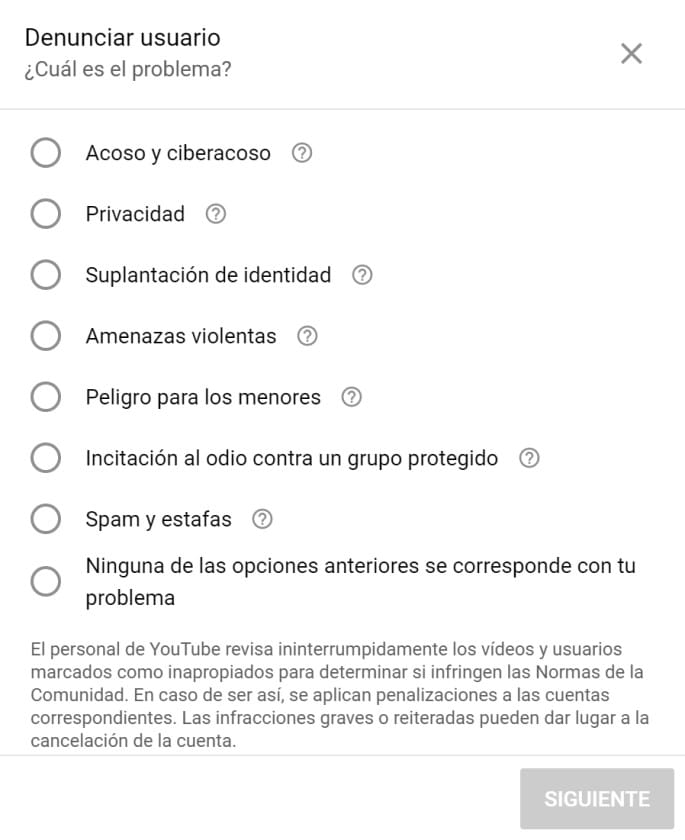 eliminar cuenta usuario youtube