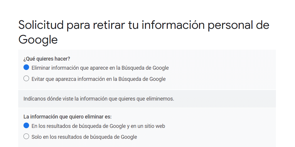 remove my information from google