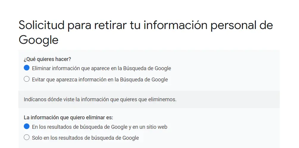remove my information from google