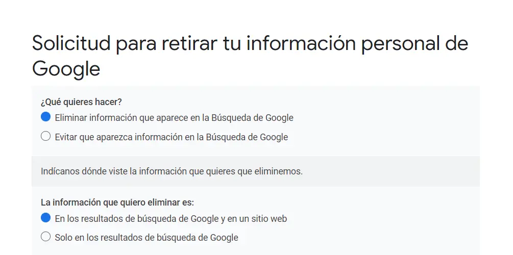 no quiero que mi nombre salga en google