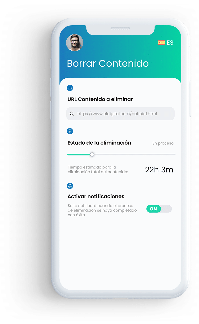 Solicitud de retirada del contenido desde el panel