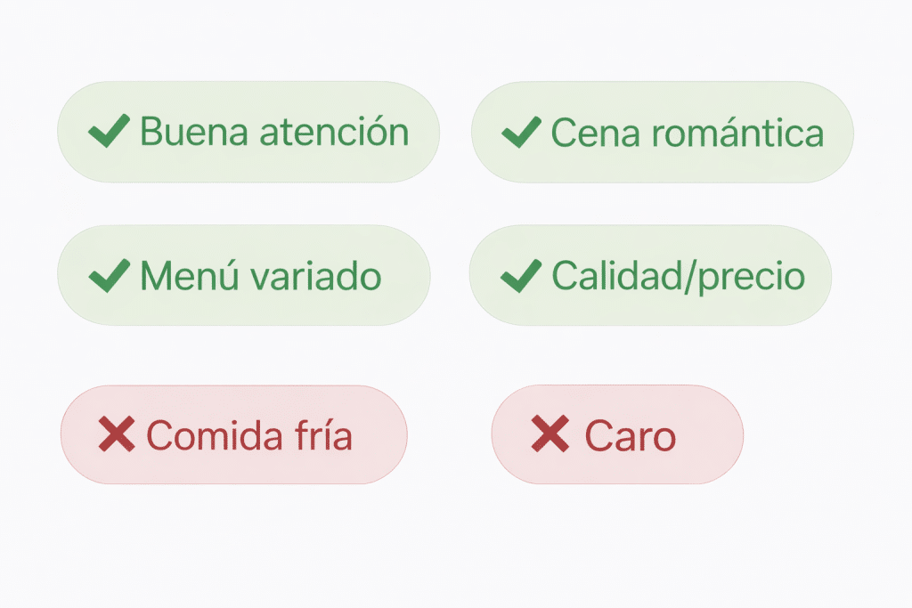 clasificacion reseñas por tags