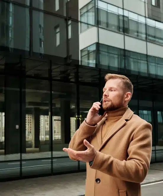 Man on the phone in the street: notice of each link removed